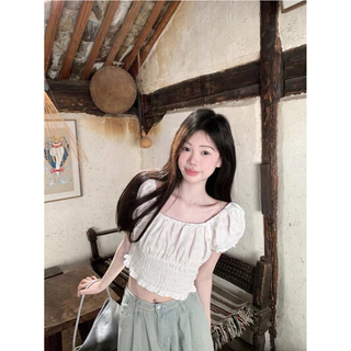 Beryl แขนสั้นทรงพัฟสไตล์ฝรั่งเศสที่อ่อนโยนและอ่อนหวานสำหรับผู้หญิง