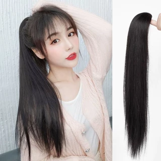 ธรรมชาติ แฮร์พีชหางม้า ผมตรง นิ่ม สวย ยาว 50 ซม หนาพิเศษ 150G หางม้าตรง 45/55/65cm ไหมนุ่มสวย