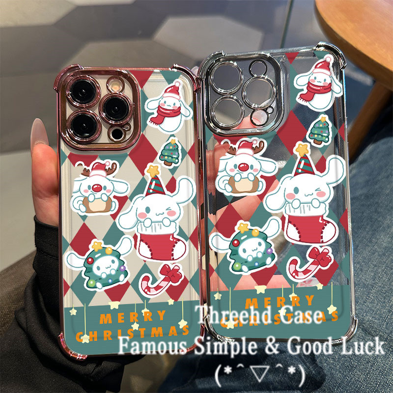 ปลอกสําหรับ OPPO A78 A18 A95 A38 A53 A15 A16 A17 A58 A57 A79 A7 A3S A5 Reno 5 6 7 8 11F 12 12F Pro น่ารักคริสต์มาสกระต่ายเคสโทรศัพท์ขั้นสูงโปร่งใส Anti Drop ฝาหลังนุ่ม