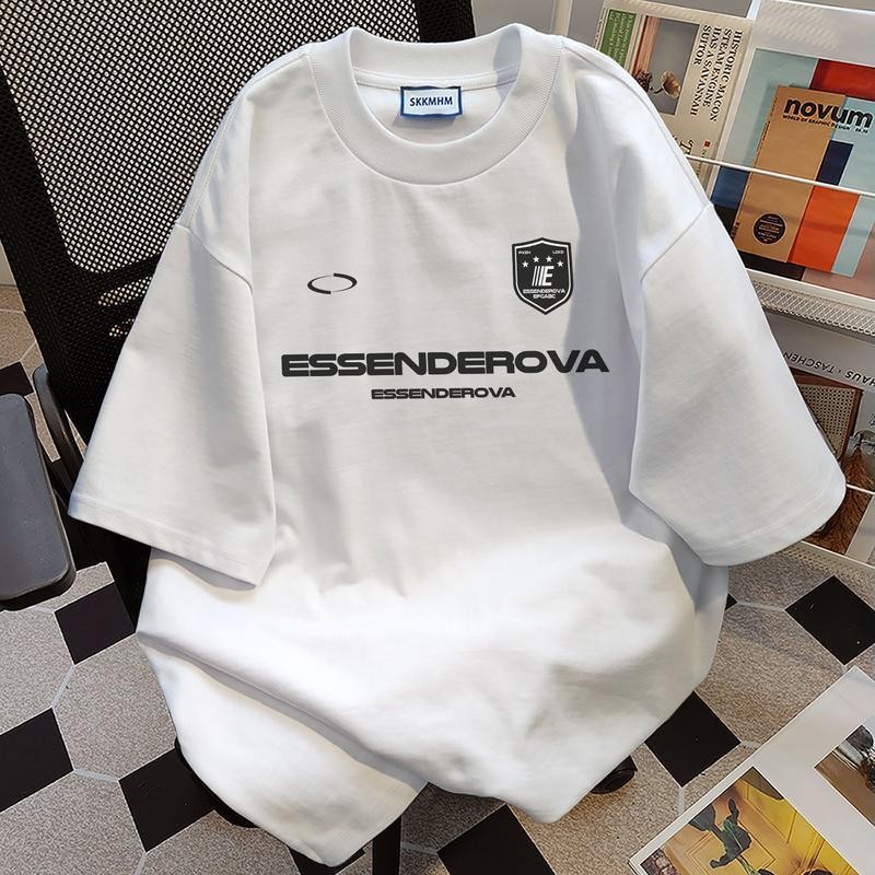 เสื้อยืดแขนสั้น unisex ผ้าฝ้ายโอเวอร์ไซส์และพลัสไซส์ พิมพ์ลายตัวอักษร ผ้าฝ้ายแท้ ทรงหลวม สำหรับผู้ชายและผู้หญิง ใส่