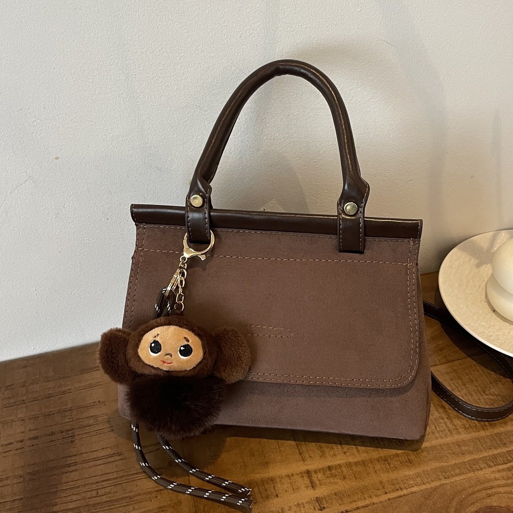 Suede Light Luxury niche high-end แบบพกพากระเป๋าสี่เหลี่ยมเล็ก