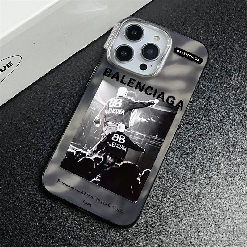 Electroplated เลเซอร์น้ํา wave เนื้อเคสโทรศัพท์สําหรับ iPhone 16 15 14 13 12 11 Pro Max แฟชั่น Paris llustration ฝาครอบ