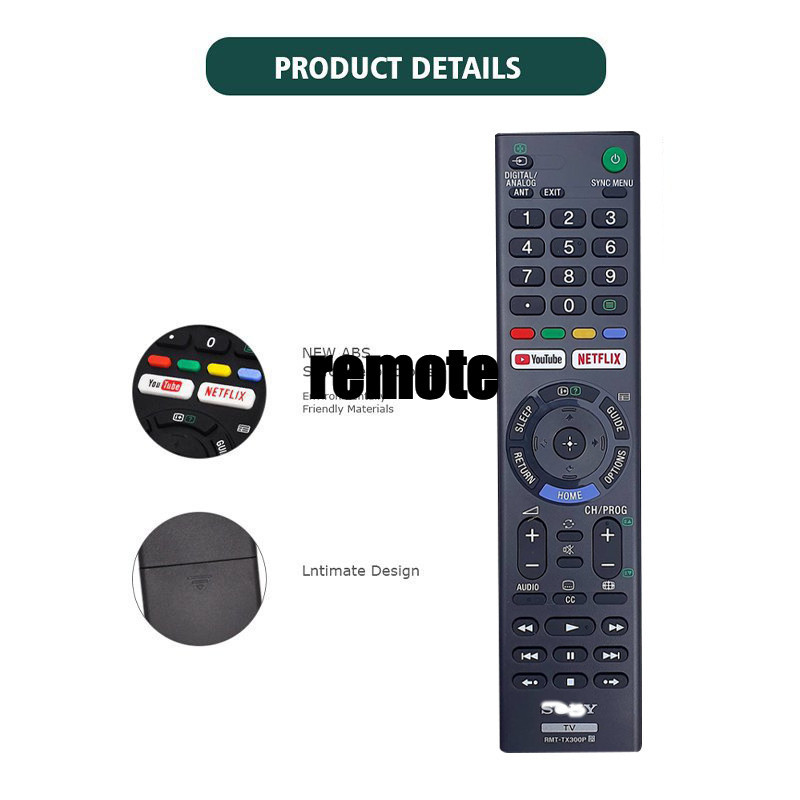 เหมาะสําหรับ sony LCD TV รีโมทคอนโทรล RMT-TX300P RMT-100B RMT-100E RMT-100U RMT-100D RMT-100P RMT-10