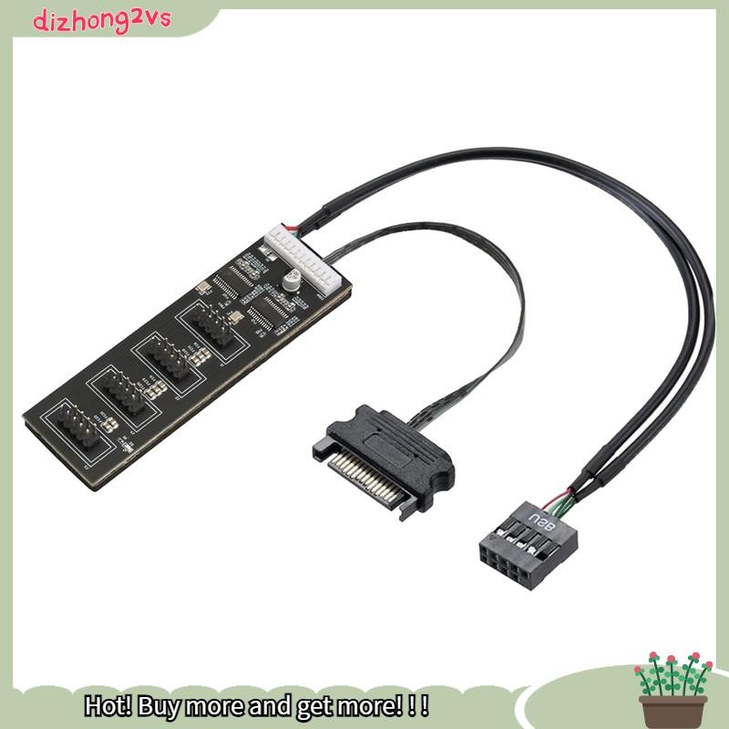[dizhong2vs]ตัวแยกหัว USB 9Pin พร้อมสายไฟ SATA, ส่วนต่อขยายฮับ USB ภายในขั้วต่อแยก USB 2.0 สําหรับเม