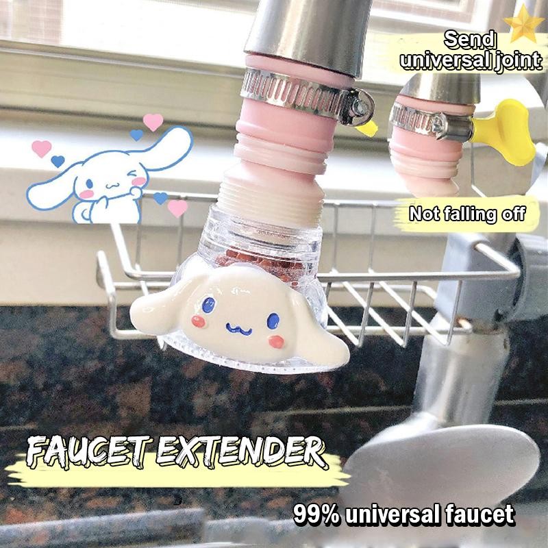 [FL] Sanrio Anti Splash Faucet Extender Cinnamoroll Kitty Melody Kuromi Splash-proof Faucet Filter Kitchen Water Filter Splash Guard TH