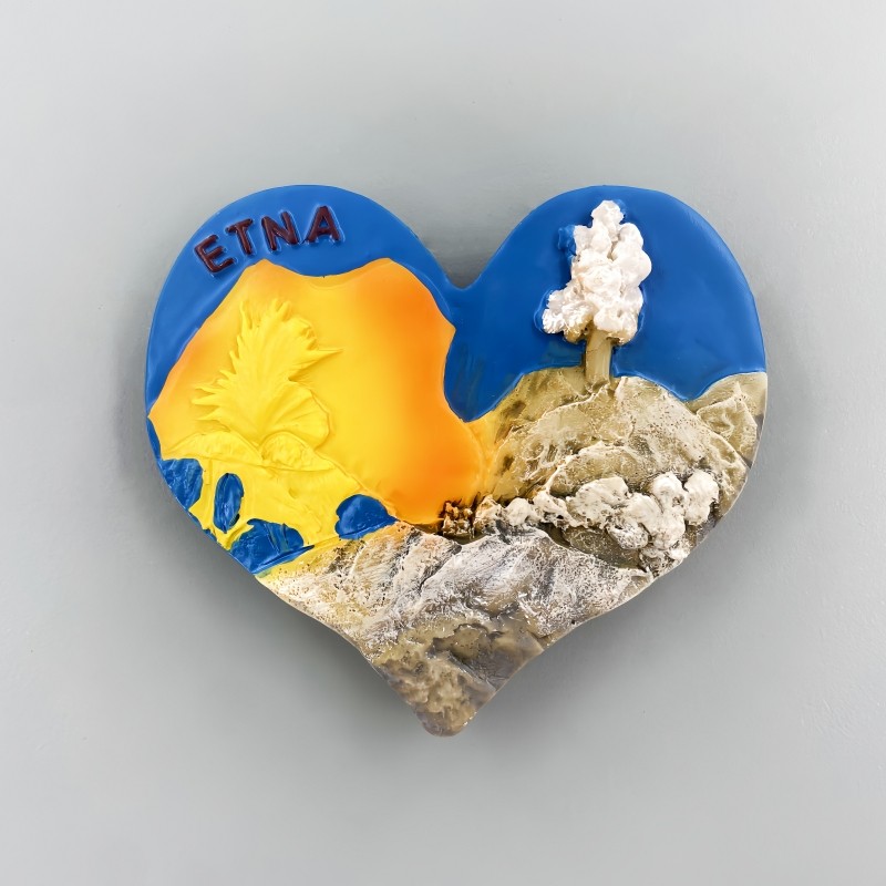 รูปหัวใจ Mount Etna ใน Sicily, อิตาลีตู้เย็นสติกเกอร์ Tourist ของที่ระลึกตู้เย็นสติกเกอร์ตกแต่งบ้าน