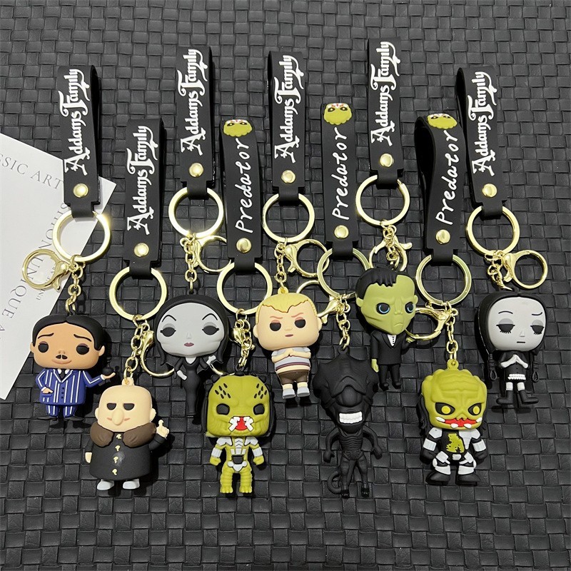 พวงกุญแจวันพุธ wednesday Adams อินเทรนด์ Cool American Drama Adams Family พวงกุญแจ