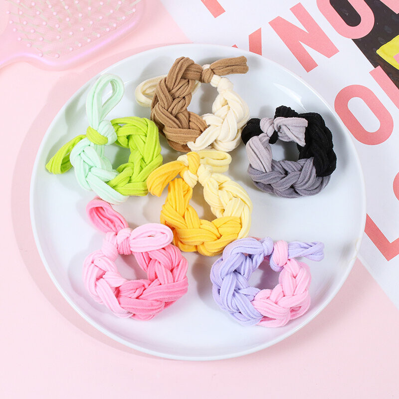 KVY Hair Ties [2pcs] เควีวาย ยางรัดผม ดีไซน์ถักสุดน่ารัก 2 ชิ้น (Dark Color/Neon Color/Pink Color) - รูปที่ 3