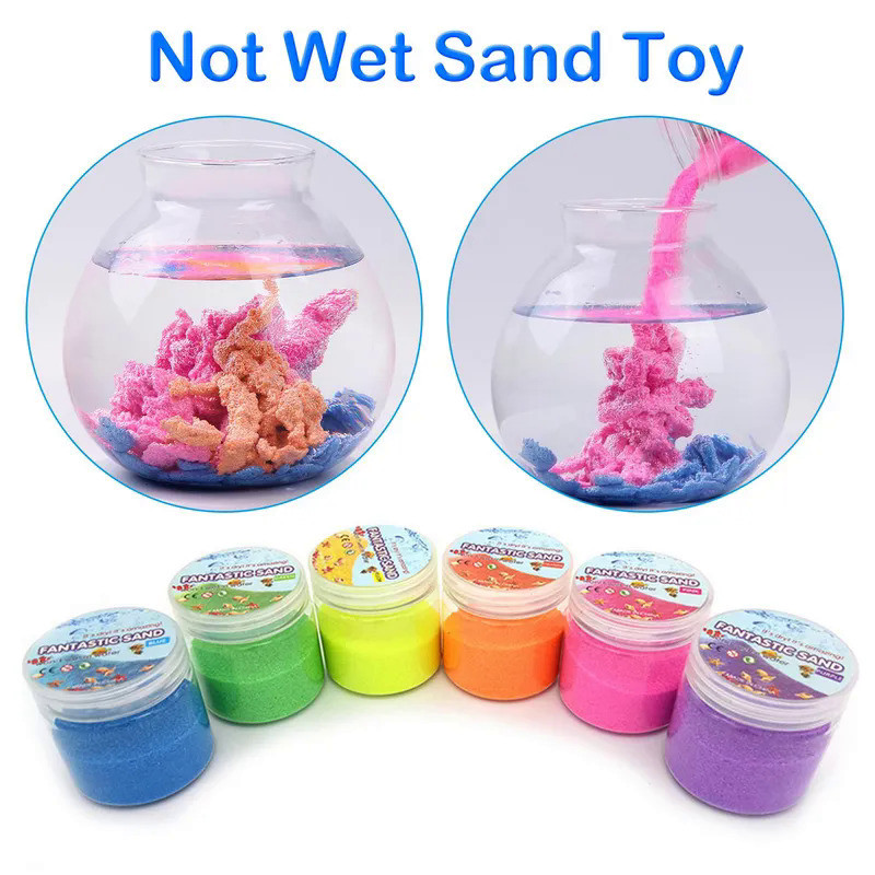 Kids DIY Magic Not Wet Sand Funny Amazing Non-toxic Hydrophobic Space Sand Slime Toy Molding Shaping