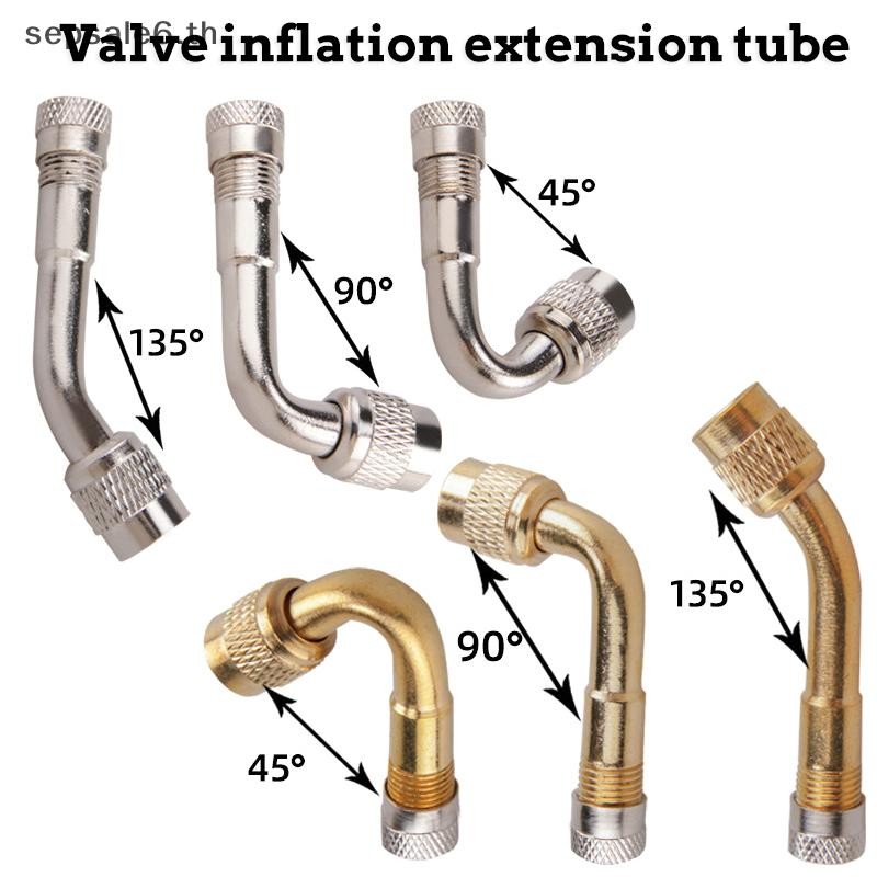 [กลางแจ้ง] วาล์วจักรยานทรงตัวท่อต่อขยายพอง 45 ° 90 ° 135 ° Unicycle Inflatable หัวฉีด Extension Rod รถ El Extension หัวฉีด {th}