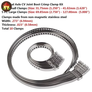 10/20/30/50 ชิ้นปรับ CV Boot Joint Clamp สแตนเลส 2 ขนาด Universal Drive Shaft CV Boot Crimp Clamp คลิปหนีบสแตนเลส สําหรับชุดบูตข ้ อต ่ อเพลาขับ ที่หนีบรองเท้า