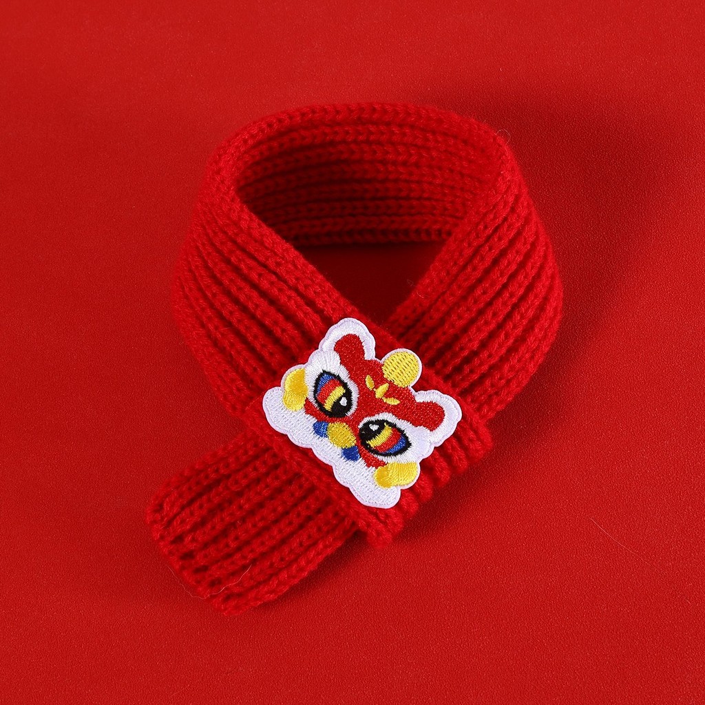Cny-2025 ปีใหม่สัตว์เลี้ยงแมวผ้าพันคอสุนัขงานรื่นเริงเย็บปักถักร้อยโชคดีพร้อมโชคลาภและความปลอดภัยเอี๊ยมขนสัตว์อุปกรณ์ปีใหม่จีน - รูปที่ 3