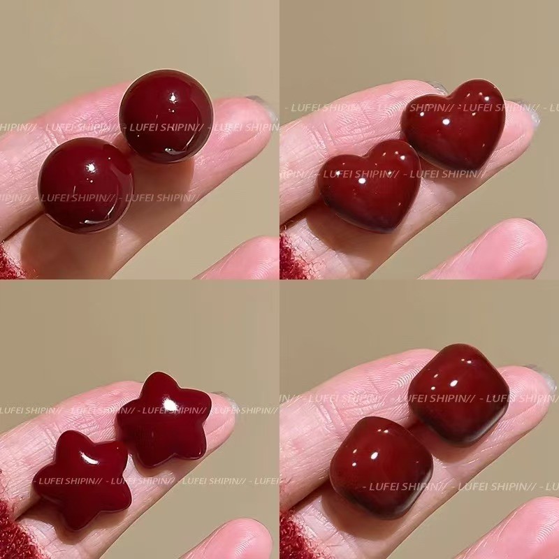 2025 ไวน์แดงต่างหูอารมณ์ต่างหูระดับไฮเอนด์หวาน