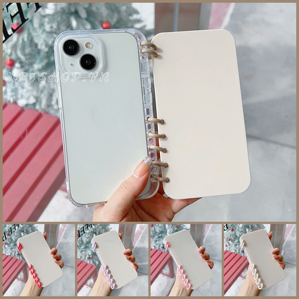 สีทึบ Flip Bracket Notepad เคสโทรศัพท์สําหรับ iPhone 16 Pro Max 16 Plus 15 Pro Max 14 13 12 11 Pro Max กันกระแทกป้องกันปลอก