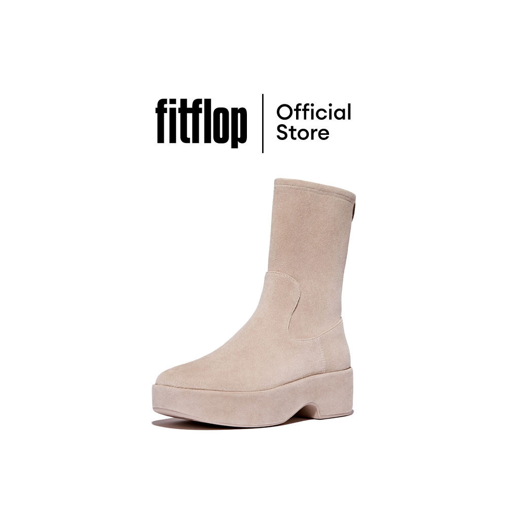 FITFLOP F-LUMA SUEDE DEMI-WEDGE รองเท้าบูทผู้หญิง รุ่น II1-B41 สี CLASSIC BEIGE
