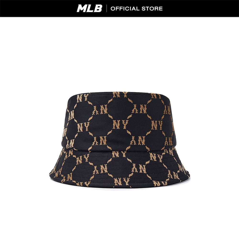 MLB หมวกบักเก็ต ยูนิเซ็กส์ Jacquard Dia Monogram รุ่น 3AHTM024N 50BKS สีดำ