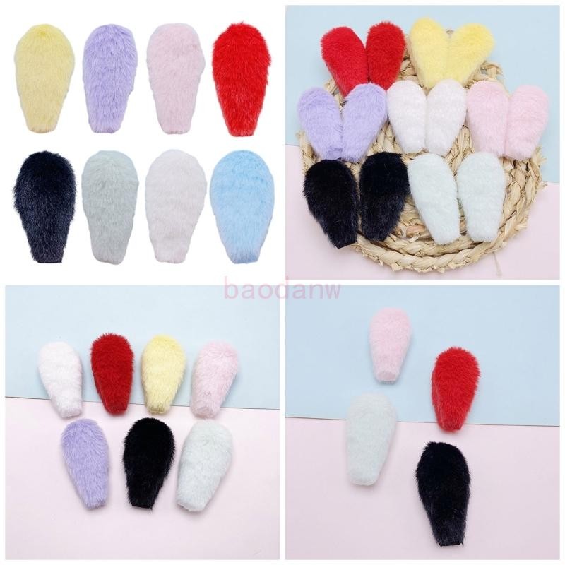 Plush Furry Rabbit Ears For DIY Hair Clip for Women Barrette Accessories