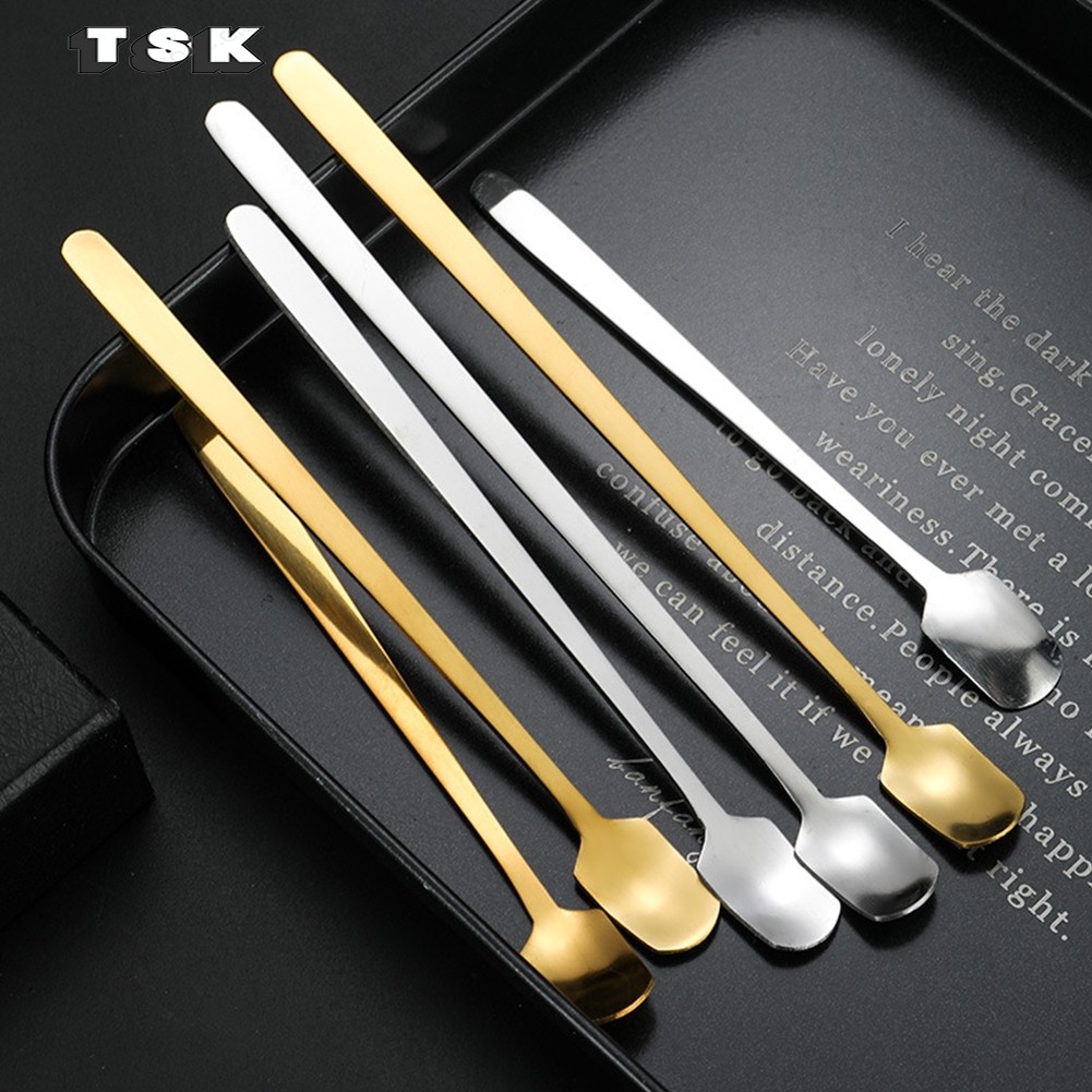 TSK Hotkitchen Bar ชายาวสแตนเลสสตีลกาแฟ Stirrers ช้อนนมช้อนชา