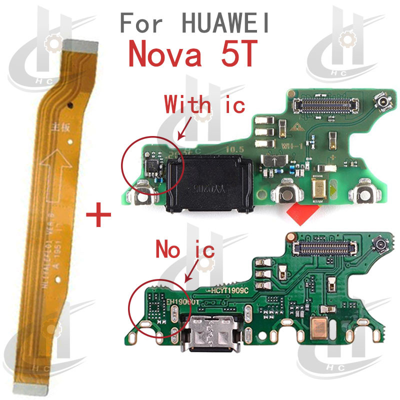 ใหม่สําหรับ Huawei Nova 5T Charger USB Connector Dock ชาร์จพอร์ต Jack Board Flex เปลี่ยนชิ้นส่วน