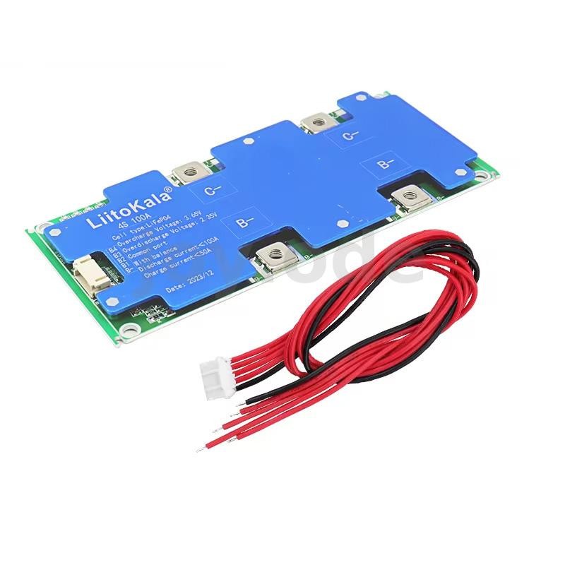 Liitokala 4S 12V 100A BMS LiFePO4 แผงวงจรป้องกันแบตเตอรี่ Balanced ชาร์จแบตเตอรี่ลิเธียมเหล็กฟอสเฟตระบบการจัดการแบตเตอรี่