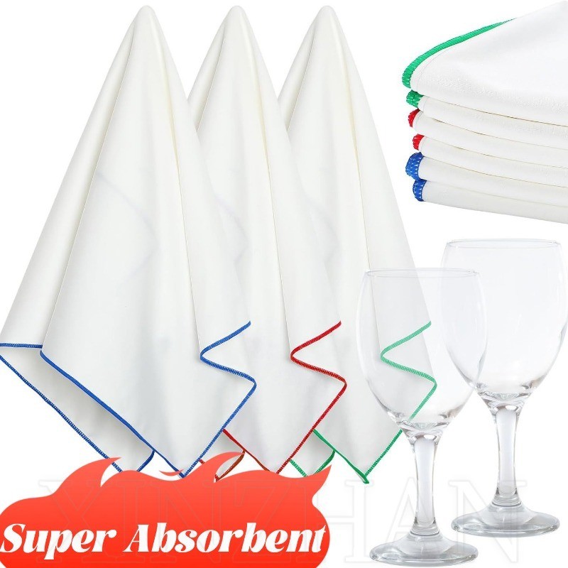 [3-5 วันมาถึง] ผ้าเช็ดแก้วไวน์แดง-ดูดซับซุปเปอร์โดยไม่ต้องขัดเครื่องหมายใดๆ-ผ้าไมโครไฟเบอร์ขัด-เครื่องมือทําความสะอาดบ้าน-บนโต๊ะอาหารเช็ดผ้าเช็ดจาน