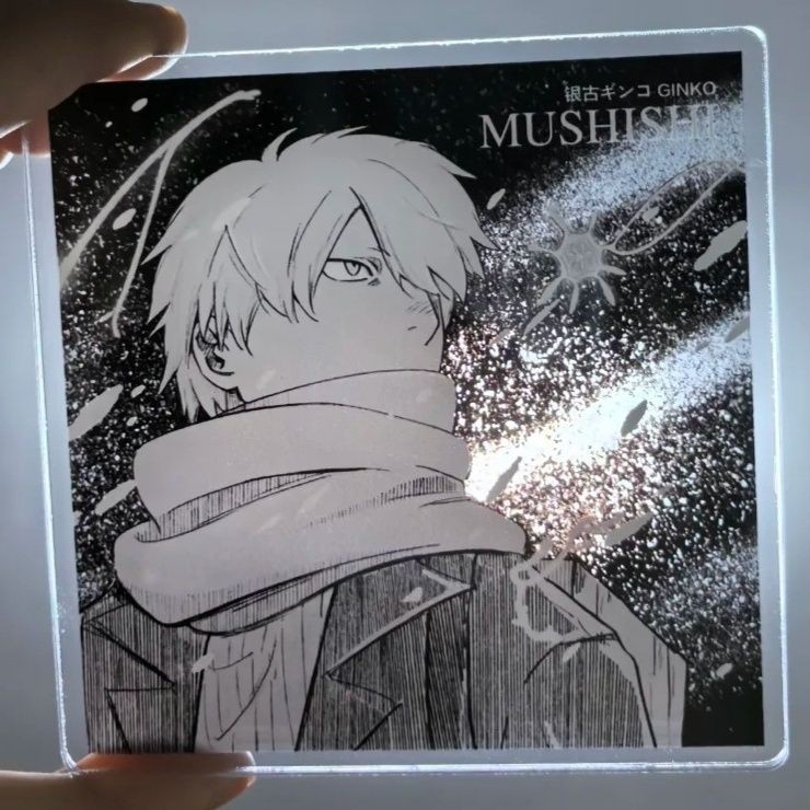 Mushishi การตกแต่งด้วยตนเอง Ginko อะคริลิคการ์ดขนาดเล็กตกแต่งเครื่องประดับเดสก์ท็อป