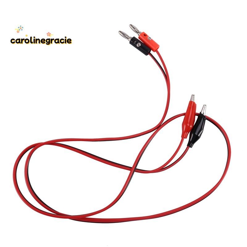 2 ชิ้นสีแดงสีดํากล้วยปลั๊กจระเข้คลิป Probe Test Cable 1M