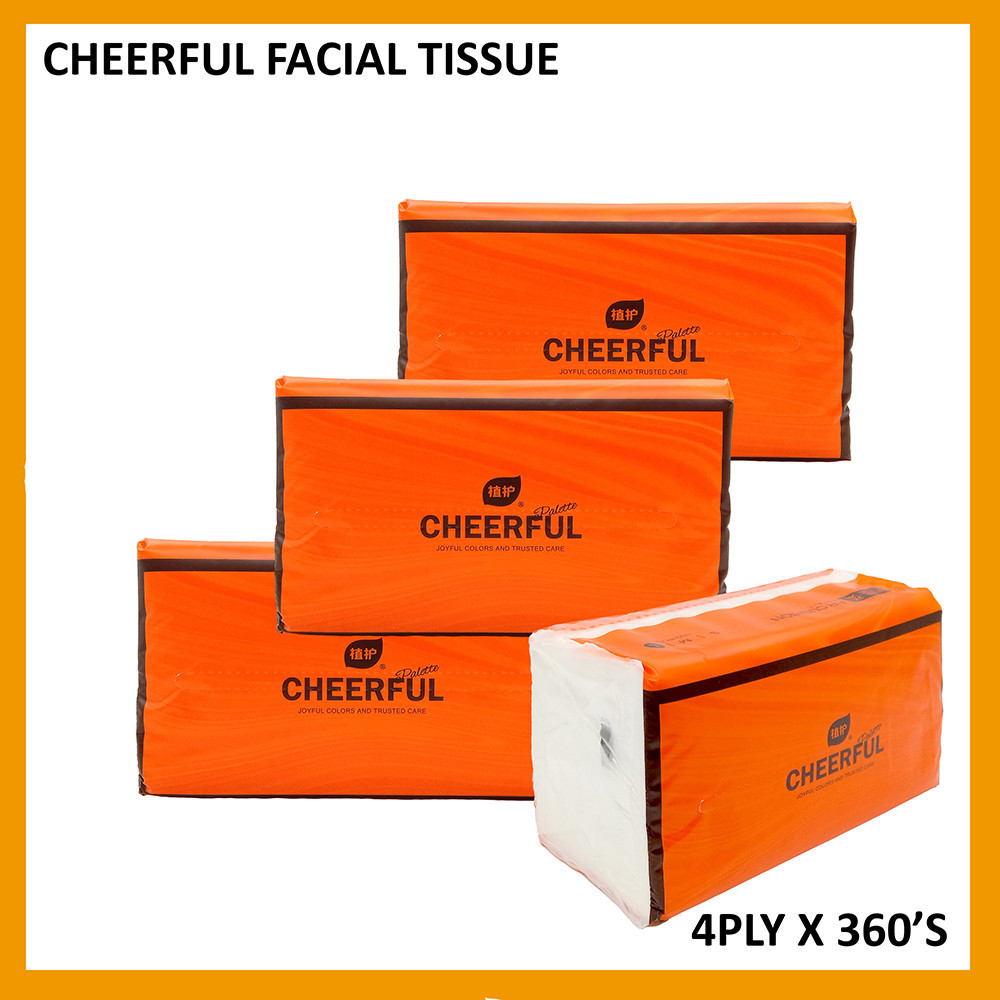 CHEERFUL FACIAL TISSUE (155MM X 175MM) 4PLY 360S Per Pack