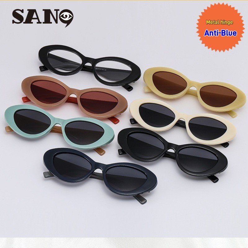 สินค้าพร้อมCOD (San9)New Cat Eye Retro Fashion Glasses Women