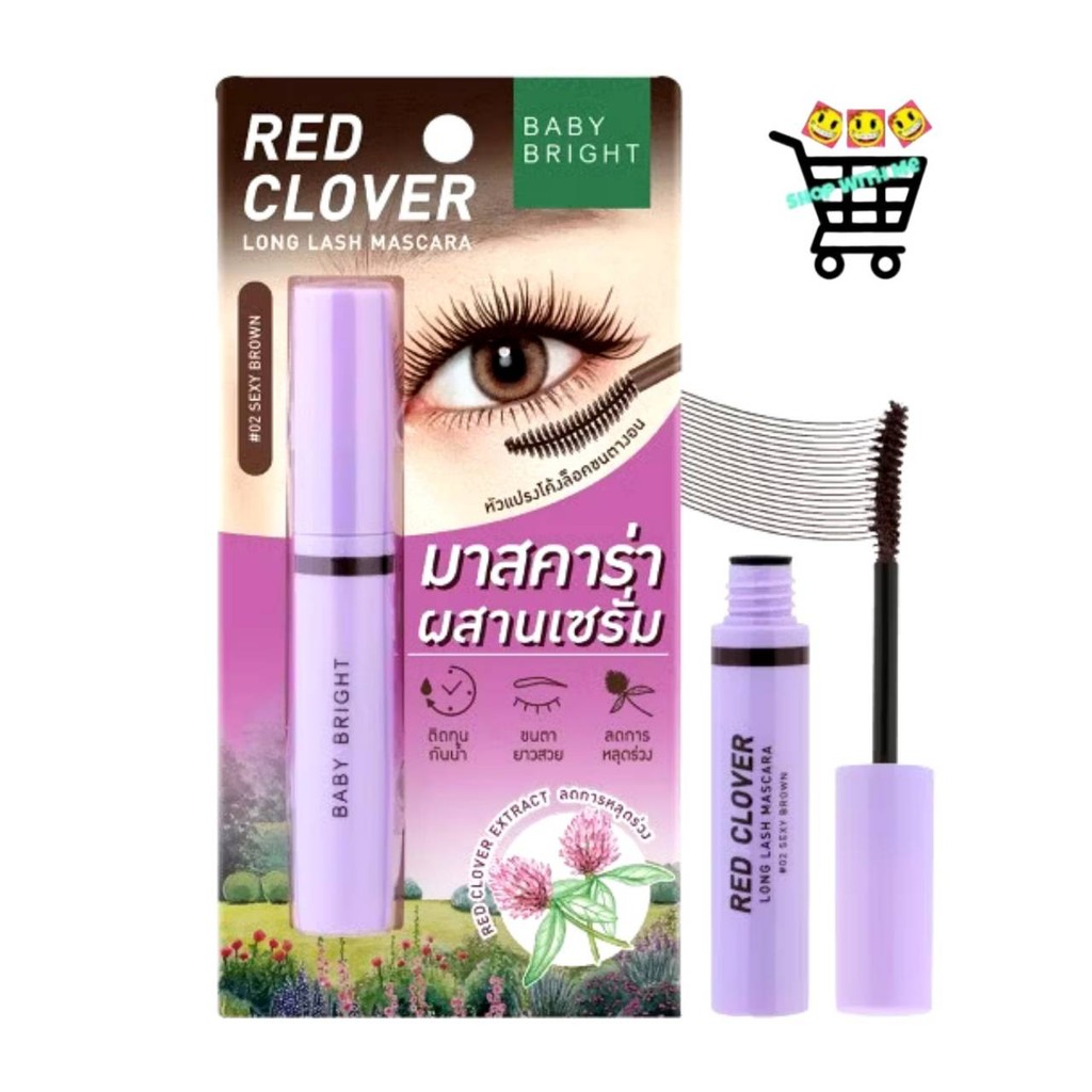 มาสคาร่า Baby Bright Red Clover Long Lash Mascara มาสคาร่าปัดขนตา ขนตายาว ขนตางอน มาสคาร่ากันน้ำ