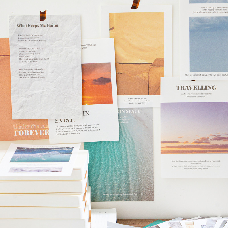 Journal Go 50 แผ่นธรรมชาติวารสารหนังสือวัสดุนิตยสารกระดาษความงาม Retro Scrapbooking Journaling Decor กระดาษ