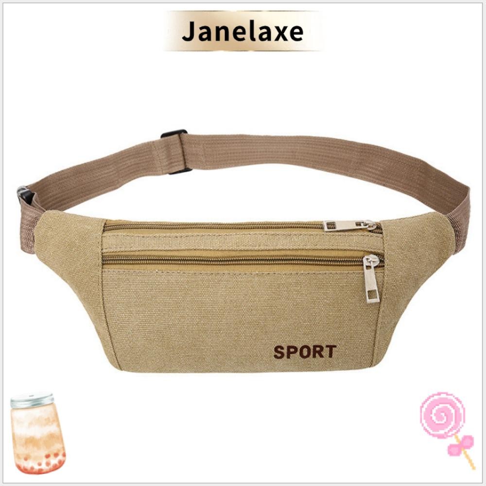 Janelaxe932 กระเป๋าวิ่ง, กระเป๋าหลายช่องใส่เหรียญ Fanny Pack, Phone Canvas Satchel