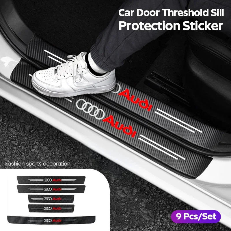 Car Threshold Stickers Anti Scratch Decals Protector For Audi A6 C5 C6 C7 C8 A4 B5 B6 B7 B8 B9 S3 S4