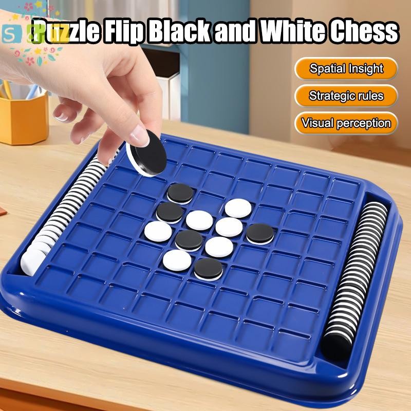 [S&T] Overturn Chess White Chess Board Parent Child Interactive Party Two-player Battle Tabletop Game Thinking Reasoning {th}
