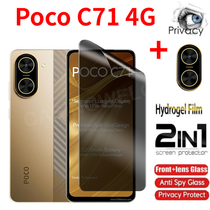 สําหรับXiaomi Poco C71 2025 ความเป็นส่วนตัวHydrogelฟิล์มAnti-Spyคลุมทั้งหมดป้องกันหน้าจอAnti Peekควา