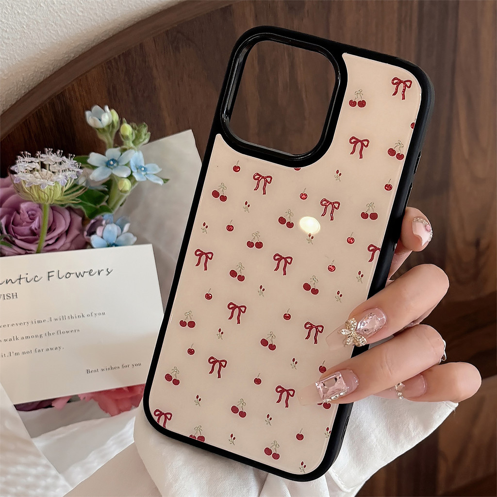 [Sheren] เคสโทรศัพท์เชอร์รี่เคลือบทอง ใช้ได้กับ i16 15 14 13 12 11 Pro Max เคสไอโฟน