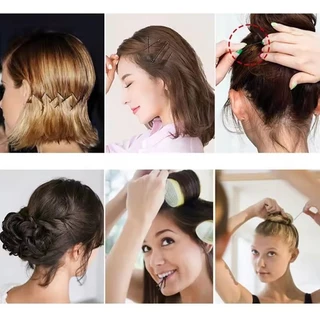 60/180/300 ชิ้นสุภาพสตรีพื้นฐานกิ๊บติดผมโลหะสีดํา-ที่มองไม่เห็น Waved Bobby Pins - สําหรับทุกประเภท
