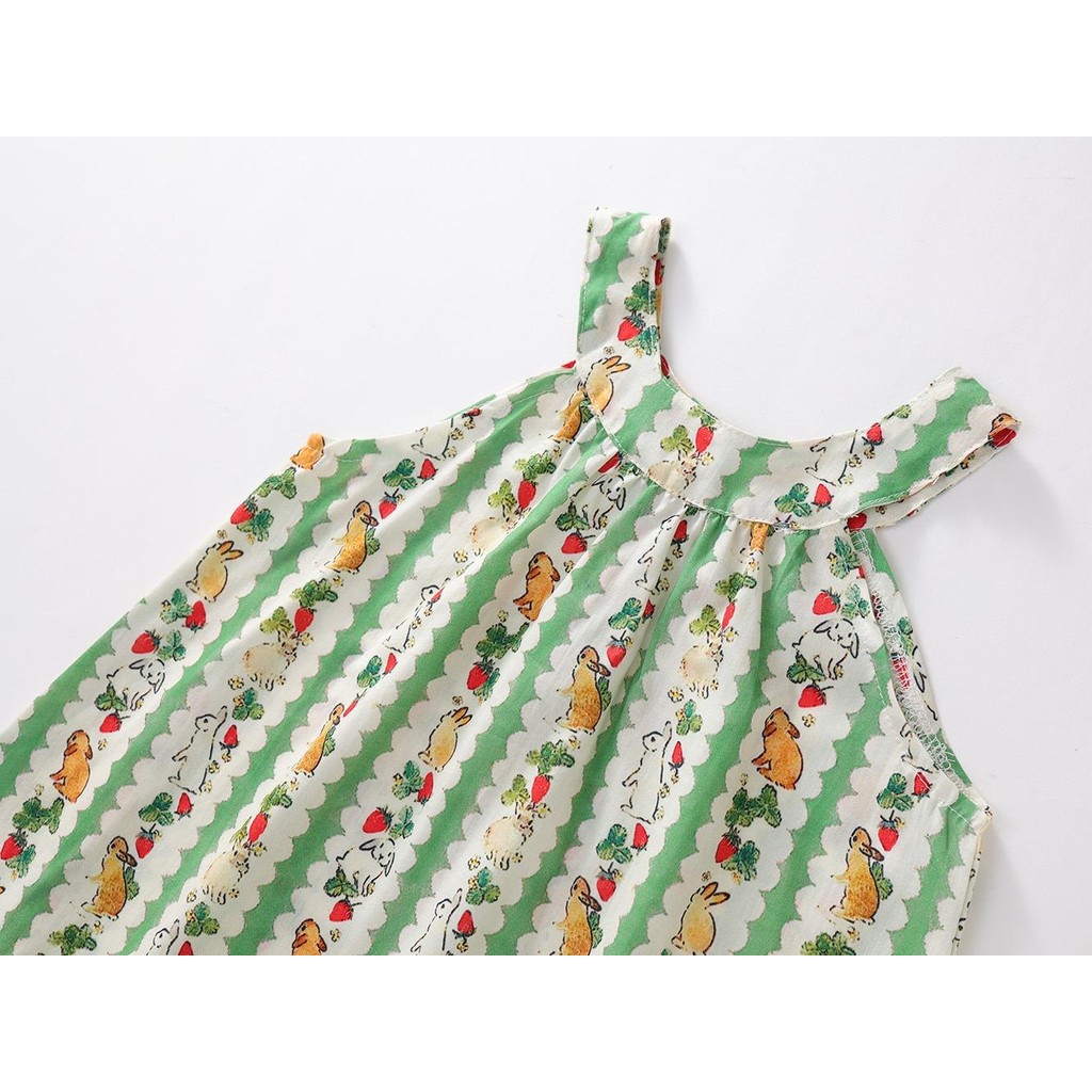 Hania kids ชุดเดรสกระโปรงแขนกุดลายกระต่าย ฤดูร้อน สไตล์เกาหลี พร้อมส่งในไทย – K4124877 ราคา ถูกที่สุด ดีลบีเคเค แกลเลอรีภาพที่ 4