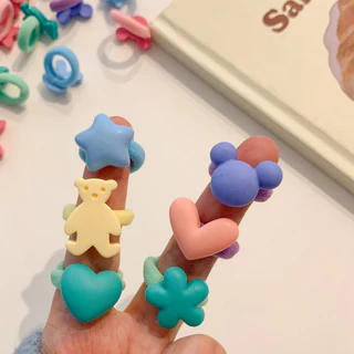 10ชิ้น/เซ็ตเด็กสาวน่ารักการ์ตูนไนล่อน ส กรุบกรอบ ผู้ถือผมหางม้าผมวงยางรัดอุปกรณ์ผม