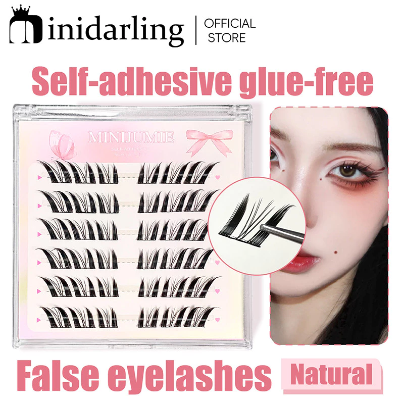 Minjumie ราศี ขนตาปลอม 3D ไม่ต้องใช้กาว มีกาวในตัว ขยายตา ติดทน ติดง่าย ใช้ซ้ำได้ มี 24 ช่อ ต่อกล่อ