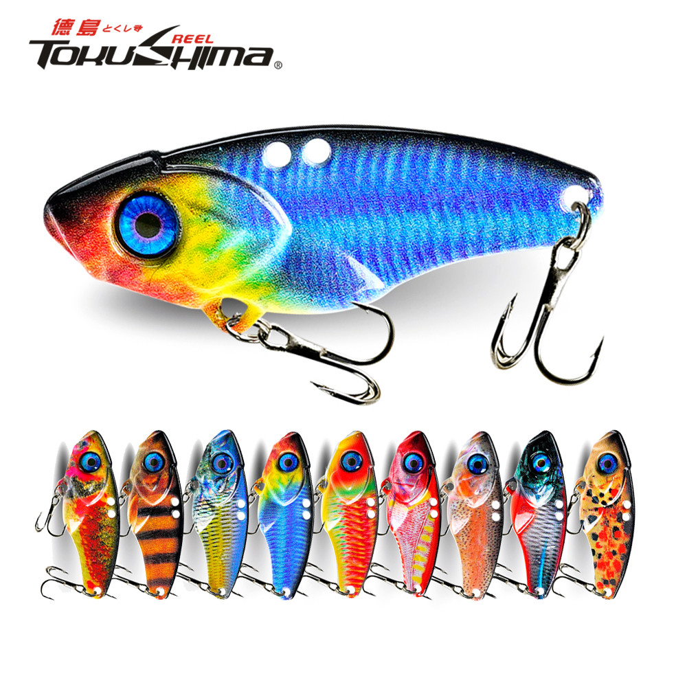 1 PC โลหะ Sinking Jig 7g/10g/15g สีสัน Spinner ช้อน VIB 3D การพิมพ์ Casting Lure เหยื่อ Hard ประดิษฐ์ Double Treble Hooks สําหรับเบสปลาเทราท์