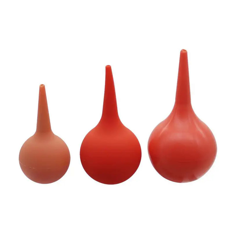 30/60/90ml Lab Laboratory Tool Red Rubber Suction Ear Washing Syringe Squeeze Rubber Bulb Syringe Va
