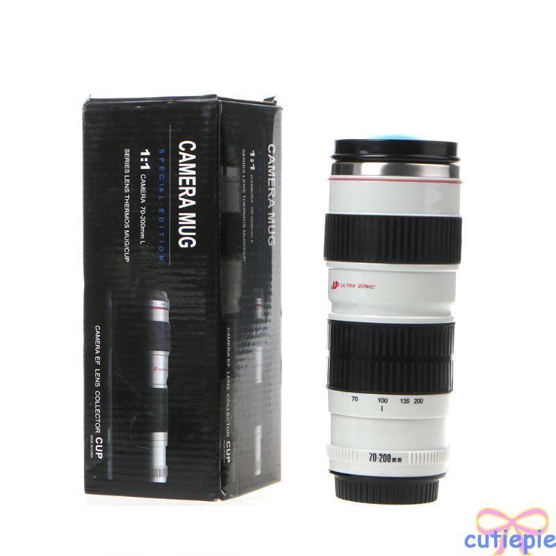 Cutie Camera Lens Shape Thermos Bottle แก้วกาแฟ ถ้วยฉนวนสุญญากาศสแตนเลส
