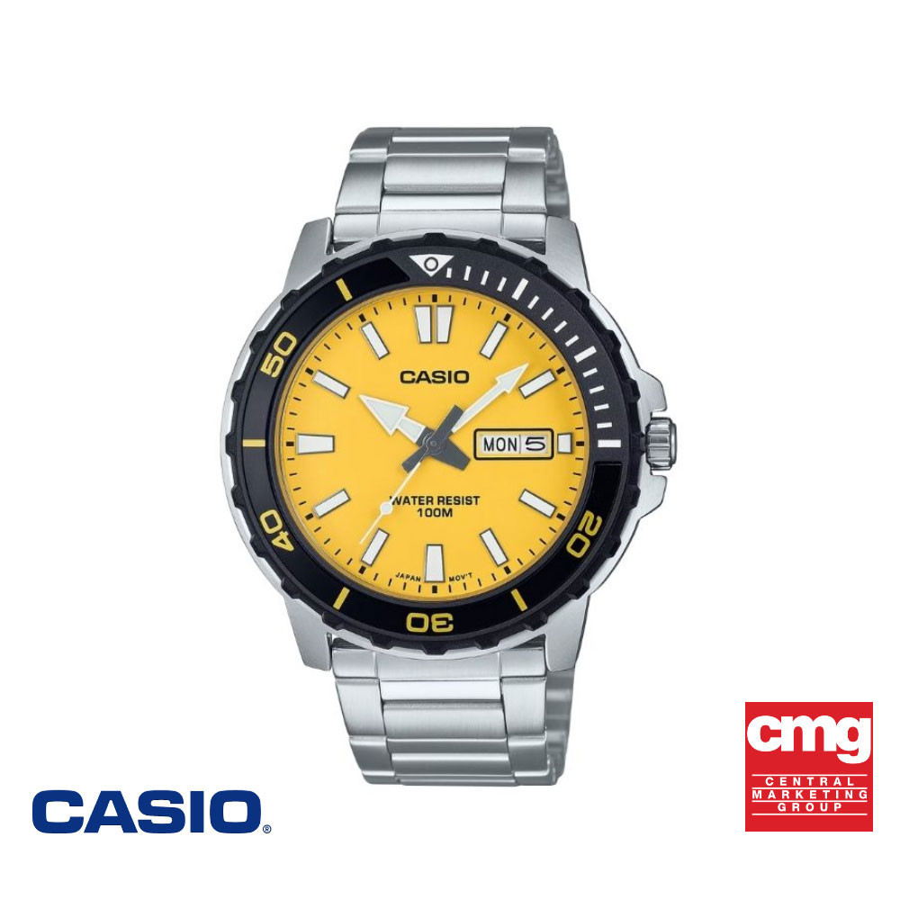CASIO นาฬิกาข้อมือ CASIO รุ่น MTD-125D-9AVDF วัสดุสเตนเลสสตีล สีเหลือง