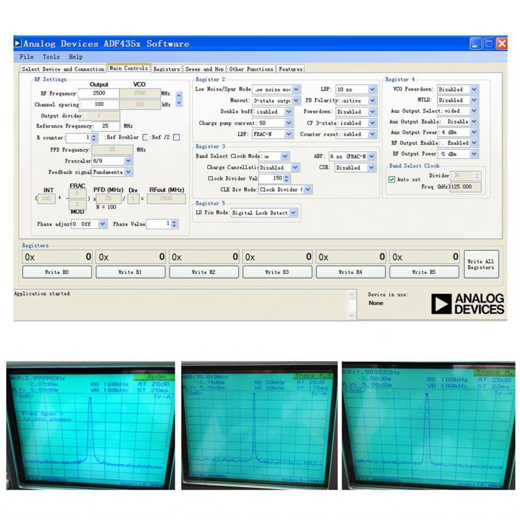 ADF4351 + บอร์ดพัฒนาพร้อม Micro 35M-4.4GHz RF แหล่งความถี่ Synthesizer Controller ADF4351/ADF5355