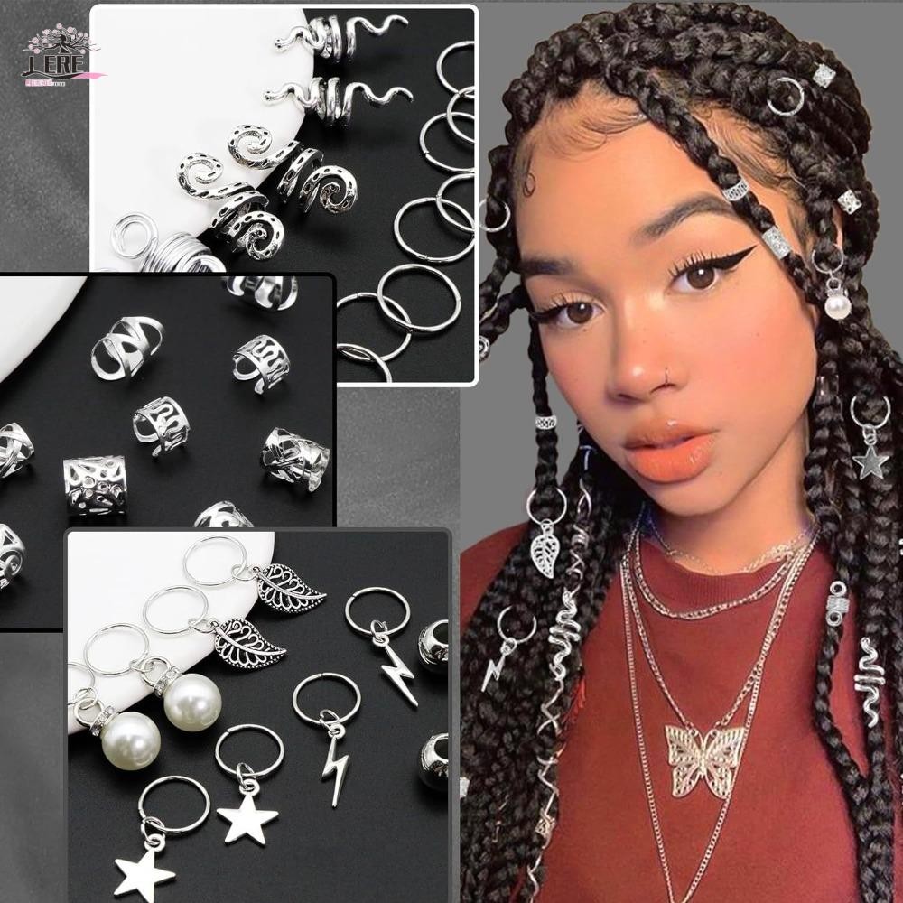 JEREMY1 217 ชิ้น Hollow Out แหวน, Dread ล็อคผม Braiding Dreadlocks ลูกปัด,อุปกรณ์เสริมผมโลหะคลิป Gold และ Silver ปรับผม Braid หลอดตกแต่ง
