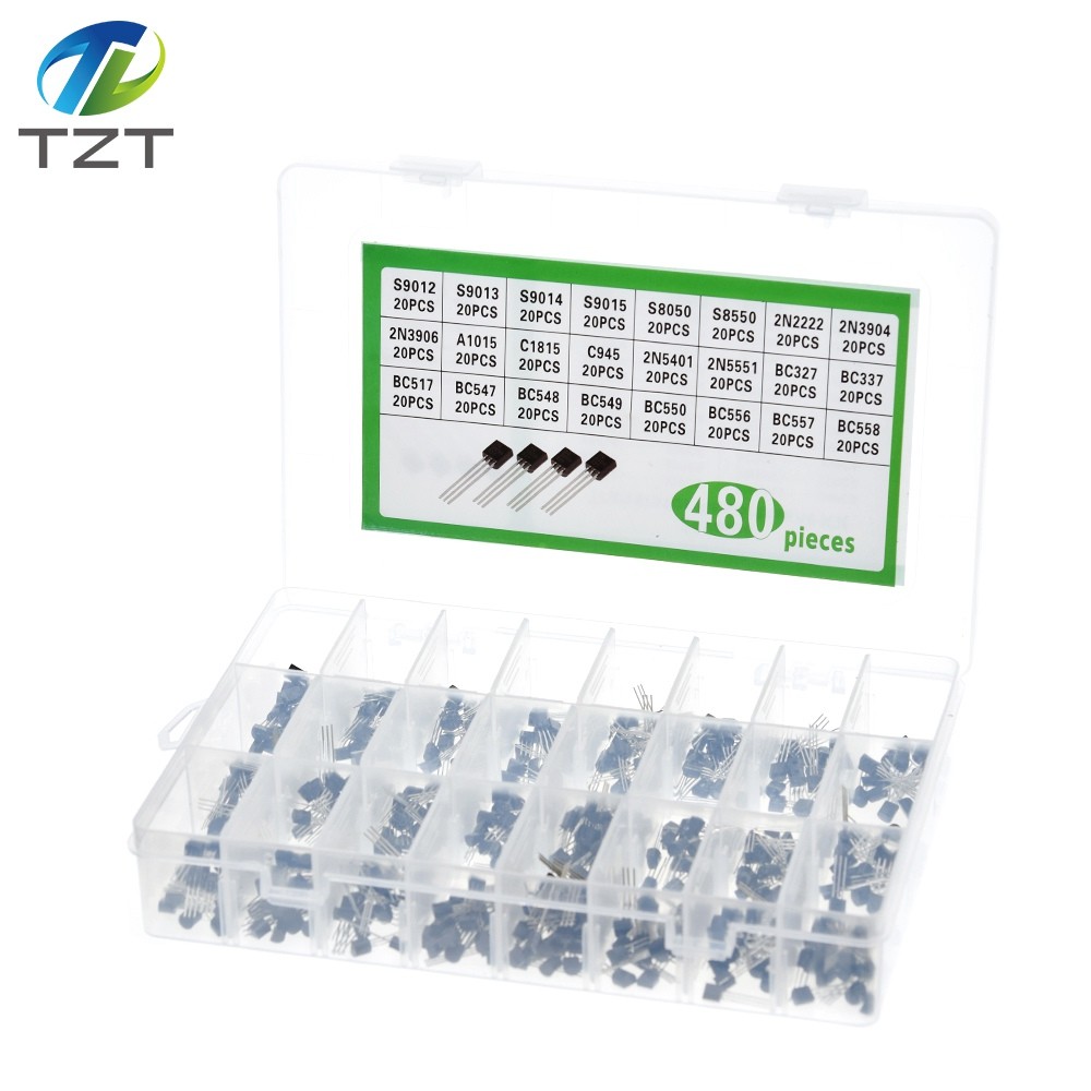 480PCS = 24 ค่า X 20PCS แต่ละ BC327 BC337 BC517 BC547 BC548 BC549 2N22 3906 3904 5401 5551 C945 สําห