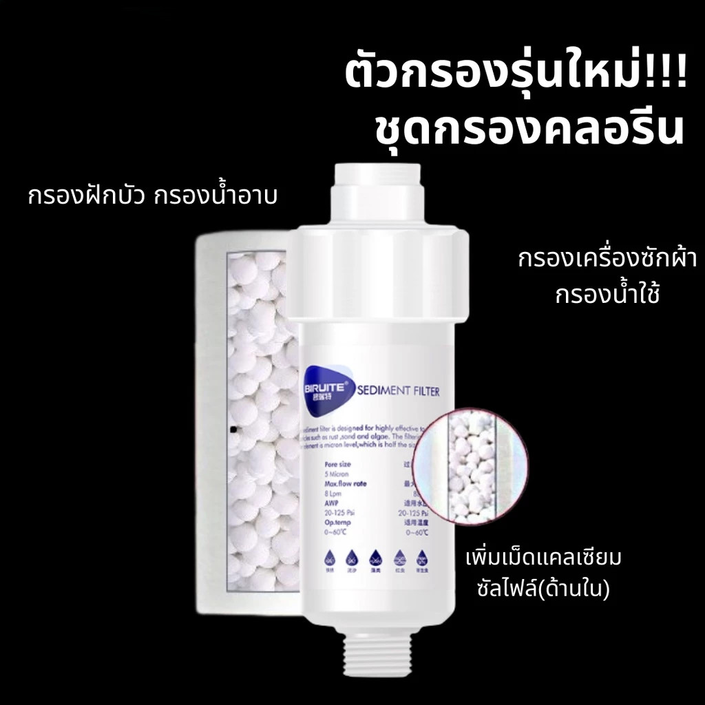 ฟิลเตอร์กรองน้ำ ถอดเปลี่ยนไส้กรองได้ กรองน้ำ กรอง ฝักบัว - รูปที่ 2