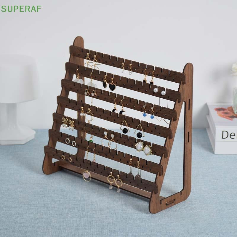 SUPERAF Multilayer ต่างหูไม้ผู้ถือความจุสูงเครื่องประดับจัดเก็บชั้นวางจอแสดงผลสําหรับห้องนั่งเล่นห้องนอน Desktop HOT