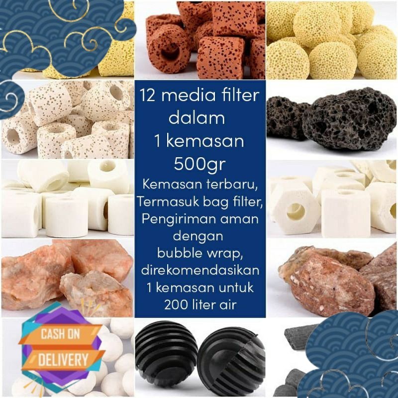 ใหม่ 12 in 1 กรองตู้ปลา Media aquablue กรองตู้ปลา แบคทีเรีย house BOB